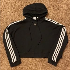 Black cropped adidas hoodie